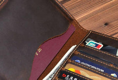 Handmade Mens Leather Small Slim Passport Wallet Vintage Bifold Long Wallet For Men - iwalletsmen