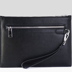 Handmade Leather Mens Clutch Cool Slim Wallet Zipper Clutch Wristlet Wallet for Men - iwalletsmen