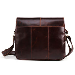 Cool Dark Brown Vintage Leather Small Side Bag Messenger Bag Shoulder Bags For Men - iwalletsmen