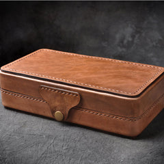 Handmade Leather Mens Box Wallet Wristlet Clutch Wallet Cigarette Box for Men - iwalletsmen