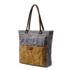 Casual Canvas Leather Black Ladies Mens Shopping Bag Tote Bag Shoulder Bag Tote Purse For Women - iwalletsmen