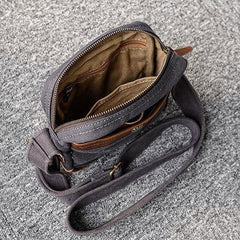 Canvas Leather Mens Cool Messenger Bag Sling Bag Chest Bag Bike Bag Cycling Bag for men