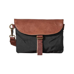 Cool Canvas Leather Mens Messenger Shoulder Bag Small Canvas Side Bag Courier Bags for Men - iwalletsmen
