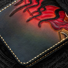 Handmade Leather Mah¨¡k¨¡la Tooled Mens billfold Wallet Cool Leather Wallet Slim Wallet for Men