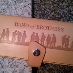 Handmade Leather Mens Long Wallet Band of Brothers Cool Military Long Wallet for Men - iwalletsmen