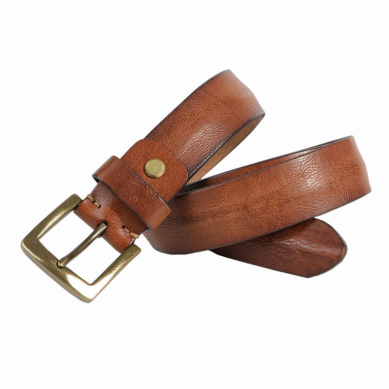 Cool Distressed Coffee Leather Vintage Leather Belt Mens Khaki Leather Mens Belt  Brown Belt for Men - iwalletsmen