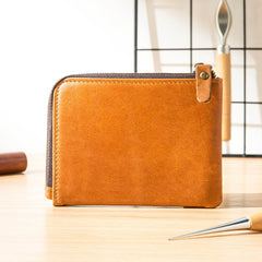 Black Soft Leather Mens Small Wallet Brown Coin Wallet Front Pocket Wallet billfold Wallet for Men - iwalletsmen
