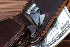 Cool Mens Leather billfold Wallet Leather Small Wallet Bifold Slim Wallets For Men - iwalletsmen