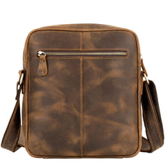 Vintage LEATHER MEN'S SMall Vertical Courier Bag BROWN Messenger Bag Side Bag Postman Bag FOR MEN - iwalletsmen