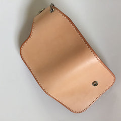 Handmade Leather Biker Wallet Mens Cool billfold Chain Wallet Trucker Wallet with Chain