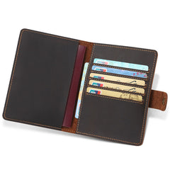 Cool Leather Mens Small Passport Wallet Slim Travel Wallets for Men - iwalletsmen