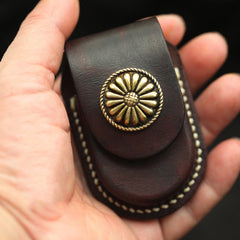 Cool Handmade Leather Mens Zippo Lighter Cases With Belt Loop Chocolate Lighter Holders For Men - iwalletsmen