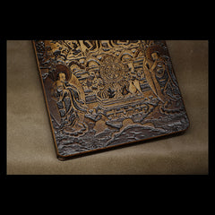 Handmade Leather Tooled Shakya Muni Buddhism Notebook Journal Travel Book Diary