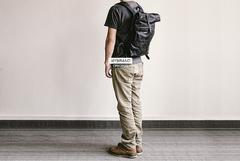 Genuine Leather Mens Cool Backpack Sling Bag Large Black Travel Bag Hiking Bag for men