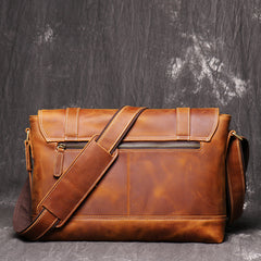 Vintage Brown LEATHER MENS Messenger Bag Side Bag Brown Postman Bag Courier Bag FOR MEN - iwalletsmen