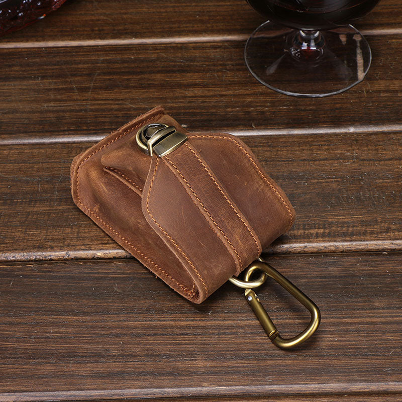 Cool Brown Leather Cigarette Case Belt Pouches BELT Cigarette Holder For Men - iwalletsmen