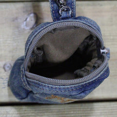 Denim  Womens Mens MIni Mobile Bag Wristlet Bags Jean Blue Clutch Purse For Women - iwalletsmen