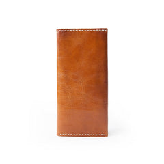 Brown Handmade Leather Mens Long Wallet Bifold Long Wallet Cellphone Wallet For Men - iwalletsmen