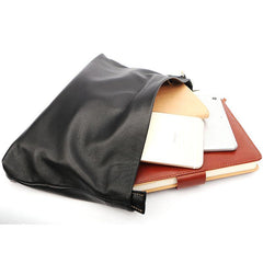 Vintage Black Soft Leather Mens Clutch Wallet Wristlet Bag Zipper Clutch Bag For Men - iwalletsmen