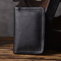 Handmade Leather Mens Cool Wallet Card Slim Wallet Change Coin License Wallet for Men