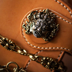 Handmade Leather billfold Mens Chain Biker Wallet Cool Leather Wallet With Chain Wallets for Men