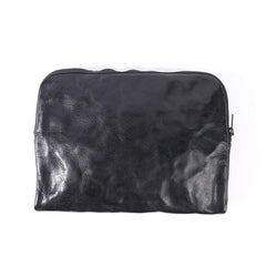 Cool Black Leather Business Mens Clutch Black Hand Bag Great Britain Zipper Clutch Wristlet Large Clutch for Men - iwalletsmen