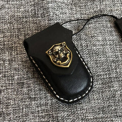 Handmade Leather BUICK Lacrosse Car Fob Case Black BUICK Regal Fob Holder with Belt Loop/Belt Clip
