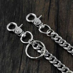 20'' SOLID STAINLESS STEEL BIKER SILVER WALLET CHAIN LONG PANTS CHAIN SILVER Jeans Chain Jean Chain FOR MEN - iwalletsmen