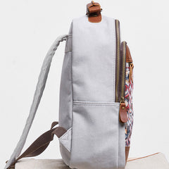 Vintage Canvas Gray Mens Backpack Canvas Travel Bag Canvas School Bag for Men - iwalletsmen