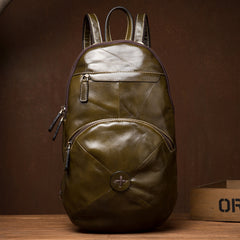 Brown Fashion Mens Leather 11-inches Large Backpacks Red Wine Travel Backpacks School Backpacks for men - iwalletsmen