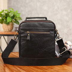 Cool Coffee Small Leather Mens Side Bag Messenger Bag Shoulder Bag for Men - iwalletsmen