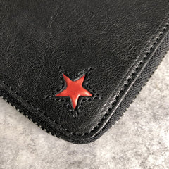 Genuine Leather Mens Cool billfold Leather Wallet Men Small Wallets Bifold for Men
