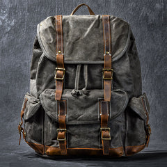 Waxed Canvas Leather Mens Womens 16