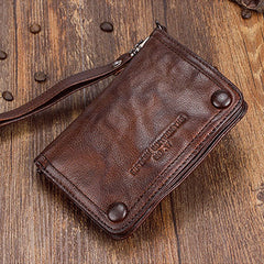 Genuine Leather Mens Chain Biker Wallet Cool Leather Wallet Small Wallets for Men - iwalletsmen