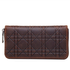 Brown Mens Leather Cards Long Wallets Lot of Cards Zipper Long Wallet Cards Wallet for Men - iwalletsmen