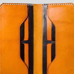 Handmade Leather Mens Cool Long Leather Wallet Bifold Clutch Wallet for Men - iwalletsmen