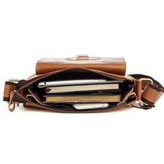 Dark Coffee LEATHER MENS Ipad Vertical SIDE BAG COURIER BAG Small Vertical MESSENGER BAG FOR MEN - iwalletsmen
