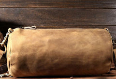 Cool Leather Mens Barrel Shoulder Bag Crossbody Bag Travel Bags For Men - iwalletsmen
