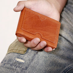 Genuine Leather Mens Cool Black billfold Leather Card Wallet Men Small Wallets License Wallet License Holder for Men - iwalletsmen