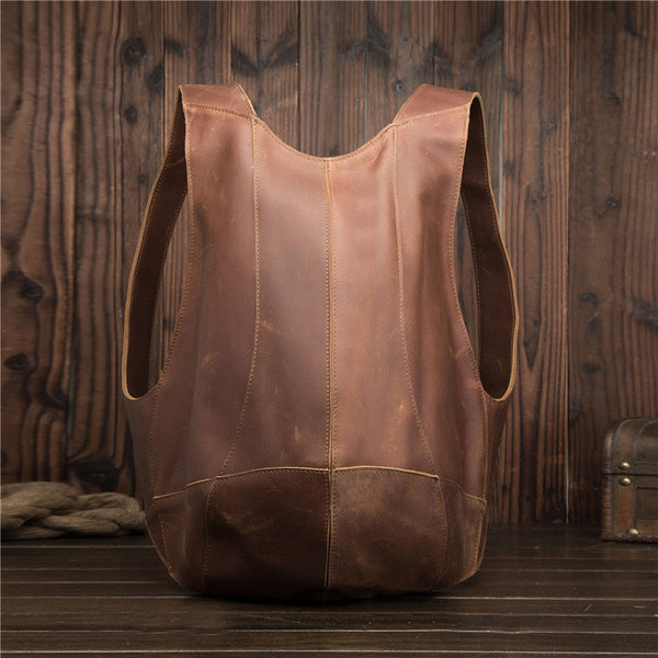 Cool and Unique Leather Mens Backpack School Backpack Travel Backpack for Men - iwalletsmen