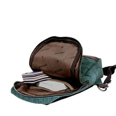 Green Canvas Sling Backpack Men's Sling Bag Coffee Chest Bag Canvas One shoulder Backpack For Men - iwalletsmen