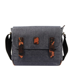Casual Gray Oxford Cloth Mens Ancient Side Bag Messenger Bags Ancient Red Oxford Cloth Courier Bag for Men - iwalletsmen