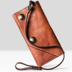 Handmade Mens Cool Leather Chain Wallet Biker Trucker Wallet with Chain for Men - iwalletsmen