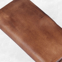 Handmade Leather Mens Cool Long Leather Wallet Bifold Clutch Wallet for Men - iwalletsmen