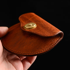 Cool Black Leather Mens Small Coin Wallet Change Wallet Brown Coin Earphones Cases For Men - iwalletsmen