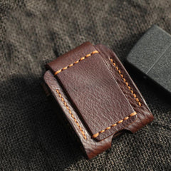 Cool Coffee Handmade Leather Mens Zippo Lighter Case Zippo Belt Loop Lighter Holders For Men - iwalletsmen