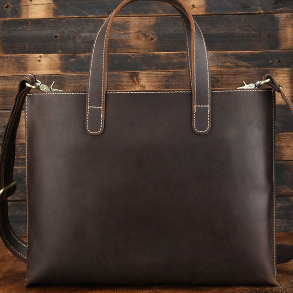 Cool Leather Mens Coffee Briefcase Handbag Messenger Bag Shoulder Bag for Men - iwalletsmen