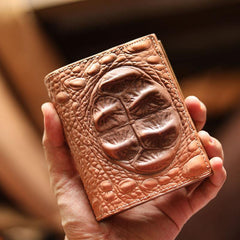 Cool Vertical Dark Brown Leather Mens billfold Wallet Bifold Small Wallet Front Pocket Wallet For Men - iwalletsmen