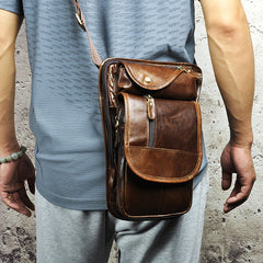 Cool Leather Drop Leg Bag Belt Pouches Mens Waist Bag Shoulder Bag for Men - iwalletsmen