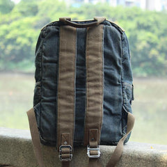 Denim Blue Mens 14 inches Backpack School Backpack Blue Jean Travel Backpack For Men - iwalletsmen